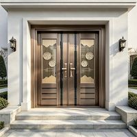 Porte battante double antivol en acier inoxydable de qualité supérieure Xindi pour entrée extérieure commerciale dans les villas, centres commerciaux, hôtels et appartements