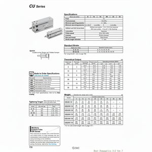 Pièces pneumatiques de CDU16-20D de cylindre de bâti libre de SMC Pneumatics - Product Image 1