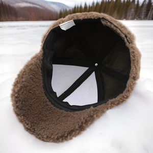Custom 100% Polyester Faux Fur <b>Baseball</b> <b>Cap</b> <b>Plain</b> Blank Design Customized Logo - Product Image 4