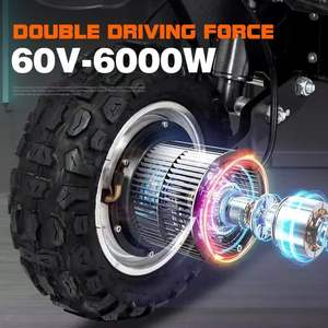 Scooter Eléctrico de Alta Calidad <span class=keywords><strong>con</strong></span> Motor de 6000W para Adultos, Patineta Plegable de Largo Alcance <span class=keywords><strong>con</strong></span> Ruedas de PU, Scooter Eléctrico Chino Económico - Product Image 2