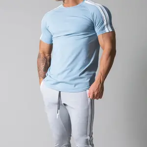 Custom muscle fit t shirt with fringe t shirt men cotton slim fit for bodybuilding