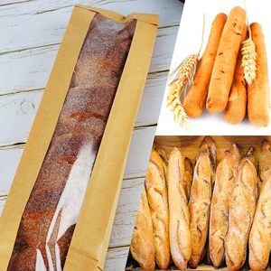 Sac en Papier Kraft Marron de Qualité Alimentaire pour Boulangerie, Transparent, Vente en Gros, pour <span class=keywords><strong>Pain</strong></span>, Croissant et Beignet - Product Image 3
