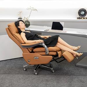 Moderner Luxus Bürostuhl Ergonomischer Konferenz- und Empfangsstuhl mit Elektrischer Massagefunktion im Lederdesign für Chefs - Product Image 1