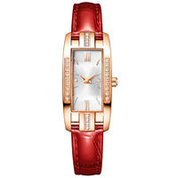 Jam Tangan Wanita NYY Light Luxury Diamond Student Small Green Watch Niche, Jam Tangan Quartz Sederhana dan Modis