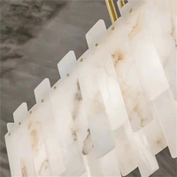 Lustre moderne de luxe en albâtre pour îlot de cuisine long, table à manger, décoration de restaurant, lampe de plafond en marbre