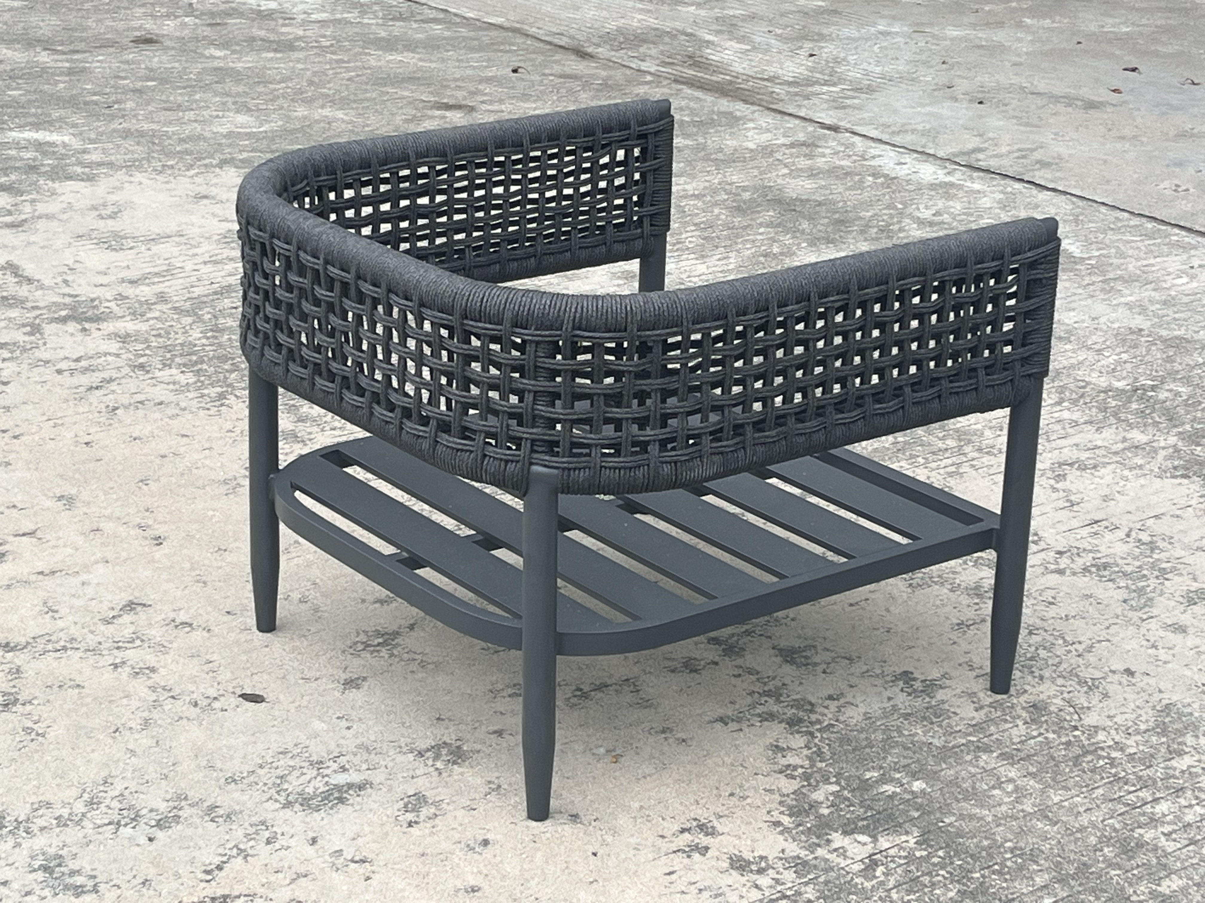 Rope furniture sofa Mixed outdoor aluminum casting patio sofa waterproof stain-proof garden sofa