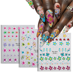 Nouveauté Personnalisée 5D Relief Fleur de Glace Imperméable 3D Fleur Papillon Design Pop Breloques pour Ongles DIY Autocollants d'Art Ongulaire Décalcomanies pour Ongles - Product Image 6