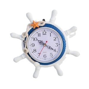 Reloj de pared de timonel Mediterráneo hecho a mano de madera decoración del hogar regalos creativos Boutique objetos decorativos - Product Image 2