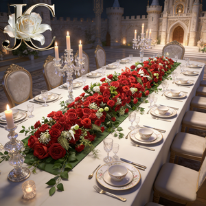 Tapis d'allée floral JC Ivory Carnation, aspect réaliste, respectueux de l'environnement - Product Image 1