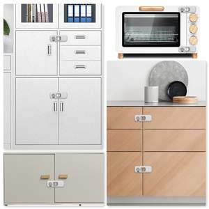 5 Pack Self-Adhesive Fridge Locks Plastic Refrigerator Latch for Kids and Toddlers Child and <strong>Baby</strong> Proof Freezer <strong>Door</strong> Lock - Product Image 6