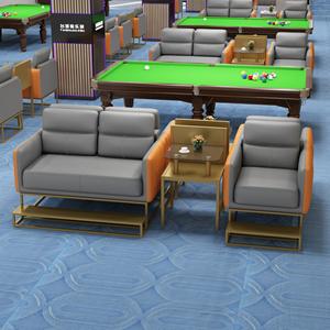 Conjunto de Sofás de Cuero para Sala de Billar con Mesa de Centro para Locales Comerciales, Asientos Resistentes al Agua y Duraderos - Product Image 2