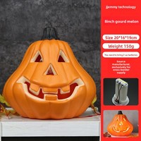 Décorations d'Halloween en plastique : Lanternes citrouilles, décors de scène, accessoires lumineux, accents pour maison hantée, idéaux pour les photos