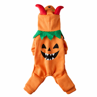 MEIQIPETBABY Costume d'hiver pour animaux de compagnie, combinaison à capuche en polaire orange pour chien, déguisement de citrouille pour Halloween, pour petits chiens et chats