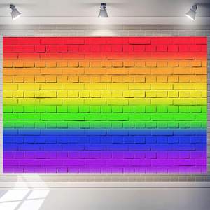 Toile de fond photo Tie-Dye Arc-en-ciel Fierté Gay, Décorations de fête d'anniversaire <span class=keywords><strong>Hippie</strong></span> des années 60, Bannière LGBT Fierté Gay - Product Image 6