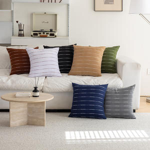Modern Striped Throw Pillow 45x45cm Square Polyester Washable Decorative <b>Cushion</b> For Home Office Travel Use - Product Image 3