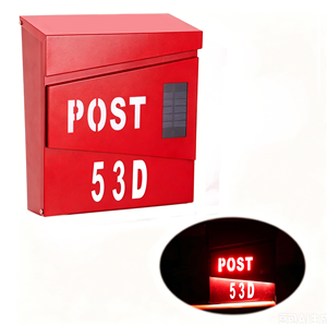 Boîte <span class=keywords><strong>aux</strong></span> <span class=keywords><strong>lettres</strong></span> extérieure à économie d'énergie avec éclairage LED solaire, moderne, résistante <span class=keywords><strong>aux</strong></span> intempéries, murale, pour la sécurité de la maison et du jardin - Product Image 2