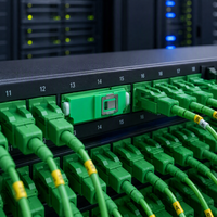 Singlemode 9/125 LC-LC APC Duplex Flangeless Fiber Coupler Hijau Female to Female Optical Adapter untuk FTTH Data Center