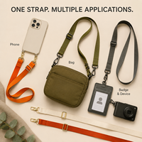 Sangle de téléphone réglable en nylon personnalisée, bandoulière tissée avec double mousquetons, OEM ODM