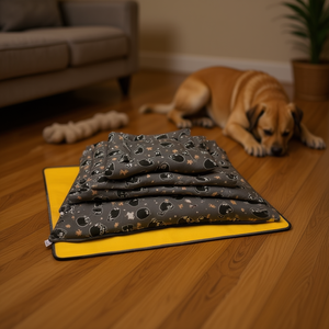 Set di Quattro Cuscini per Cani in Pile Corallo con Fondo Antiscivolo e Motivi Cartoon, Eleganti Lettini per Animali Domestici per Tutte le Stagioni - Product Image 2