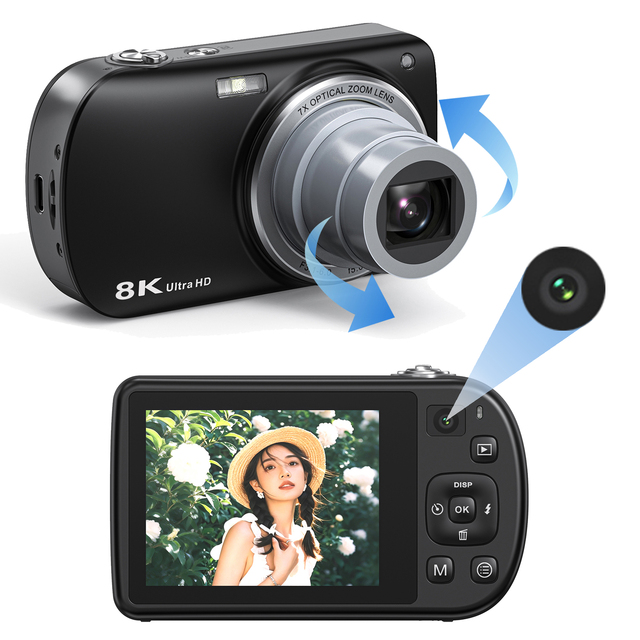 DC417X 7X Optical Zoom Dual Camera 8K&88MP Resolution Touch Screen 5-Axis EIS WIFI Vlogging Portable Compact Digital Camera