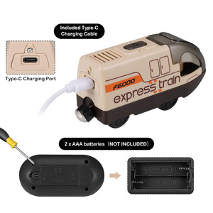 Set Trenino Elettrico a Batteria Compatibile con Binari in Legno Brio e <span class=keywords><strong>Thomas</strong></span> Railway per Bambini - Product Image 5