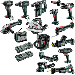 ชุดเครื่องมือไร้สาย MetaboS 18V 5.5Ah Brushless คุณภาพดีที่สุด ใหม่ 100% ชุด 15 ชิ้น ขายดี พร้อมสว่านแม่เหล็กและสว่านกระแทก - Product Image 1