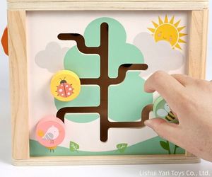 Cube d'activités pour tout-petits, premier cadeau, nouveau design, centre de jeu en bois, jouet Montessori multifonctionnel pour bébé de 1 à 2 ans - Product Image 3