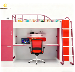 Letto a Castello Moderno ed Ecologico in Legno per Bambini con Armadio, Scala e Libreria, Design Salvaspazio per Hotel e Casa, per Ragazzi e Ragazze - Product Image 3