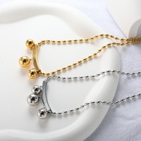 Nouveau style collier pendentif perle simple en acier inoxydable plaqué argent/or 18 carats pour femme, haut de gamme, minimaliste, ras du cou