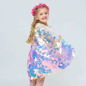 Capa Brillante de Princesa para Niñas, Disfraz de Sirena para Navidad, Halloween, Fiestas, Cosplay - Product Image 4