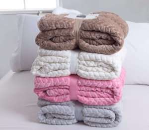 China Factory Textile Stamp Super Soft Solid Stamp Gold Silver <strong>h</strong> Fluffy Flannel Fleece Royal Jacquard <strong>Blanket</strong>