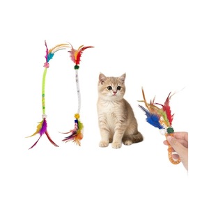 Jouet interactif pour chat avec plume et clochette en maille élastique, pour chaton, anti-ennui, 11 styles, 30g, fournitures - Product Image 1