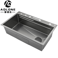 Robinet de cuisine multifonctionnel avec écran LED, en acier inoxydable, à montage sous plan, avec cascade de type piano, lave-gobelet, anti-rayures