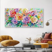 JZ Abstrait Texture Décor À La Maison Oeuvre 3D Main Grand Mur Coloré Art Peint À La Main Original Personnalisé Peinture À L'huile De Fleurs