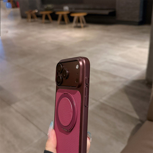 เคสหนัง PU ทอลายสัมผัสนุ่มแบบแฟชั่น สำหรับ iPhone 18 Pro Max 14 15 16 17 Pro Max พร้อมขาตั้งแม่เหล็กหมุนได้ ป้องกันการกระแทก - Product Image 4