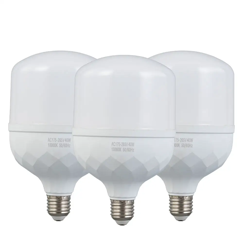 OEM ODM Long Lasting Residential E27 B22 20W 30W 40W 50W 60W Plastic Housing T Shape LED Bulb
