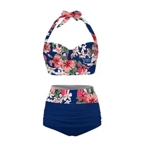 Women Custom Frangipani Summer Beach Floral Print Sexy Bikini In Bulk Luxury Casual Polynesia Tribal Hawaii Sexy 2PCS Swimsuit