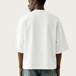 T-shirts pour hommes à col montant et manches courtes, avec logo et motifs personnalisés, effet délavé vintage, vente en gros fabricant - Product Image 2