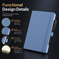 Carnet A5 à couverture rigide avec motif cerf en relief, élastique et porte-stylo, plusieurs couleurs, personnalisable en gros avec logo
