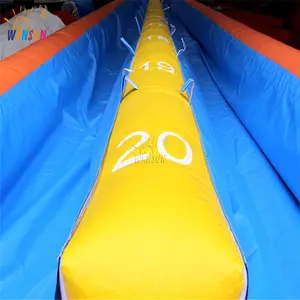 Glissière gonflable géante de 20M, glissière gonflable à double voie, grande piste de course de kart gonflable pour le carnaval