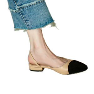 Riemchensandalen mit eckiger Zehenpartie und niedrigem Absatz für Damen, bunte, flache Sommersandalen für draußen mit PU-Futter - Product Image 1