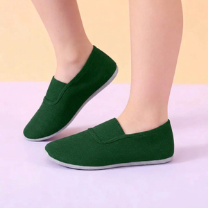 Zapatos de Ballet de Lona Amarillos para Mujer, Suela Plana de Goma, Forro de Algodón, Talla 8, Modelo SHOESGYM - Product Image 1