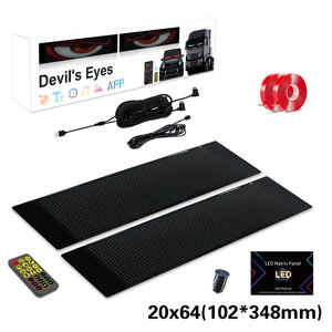 2 Stuks Led Duivelse Ogen Licht Matrixpaneel Voor Auto 'S/Truck Ogen Lichten Voorruit Op USB-Aangedreven Afstandsbediening En App-Bediening - Product Image 2