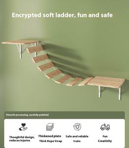 Disesuaikan Modern mainan hewan peliharaan kucing furnitur kayu terpasang kucing pemanjat Set 5 dinding terpasang kucing rak Dinding - Product Image 6