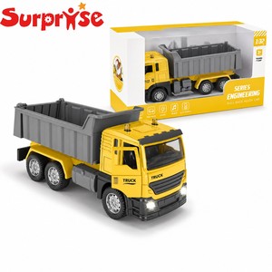 Modèle de camion d'ingénierie en alliage moulé sous pression 1:32 avec son et lumière, camion benne et camion malaxeur à béton à rétrofriction avec portes ouvrantes - Product Image 5