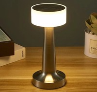 Lampe de table LED 3 couleurs, lampe de table basse rétro, lampe de bureau décorative à commande tactile, lampe de nuit rechargeable pour chambre à coucher