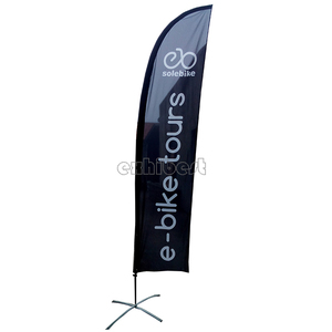 Khuyến Mại X-Cross Cơ Sở Với Túi Nước Duy Nhất Đôi Bên In Ấn Polyester Teardrop Lông Biểu Ngữ Bãi Biển Cờ - Product Image 3