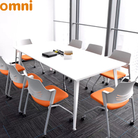 OMNI Grand bureau commercial contemporain intégré au câble Table de salle de réunion moderne et extensible pour salle de réunion Contemporaine