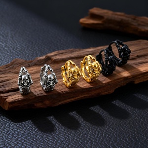 Boucles d'oreilles à clous géométriques de style hip-hop tendance, cadeau pour hommes et femmes - Product Image 4