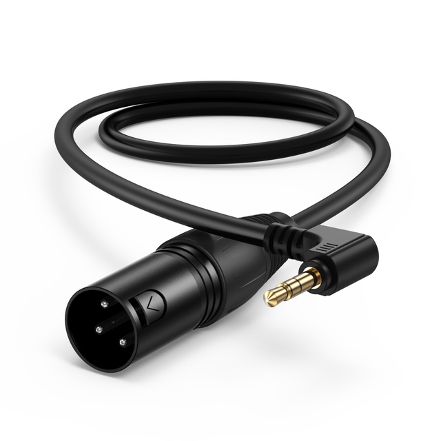 Wholesale CableCreation Right Angle 3.5mm TRS Stereo Male XLR Male Gold Plated Braided PVC Jacket Audio Cable Microphone Speaker